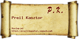 Preil Kasztor névjegykártya
